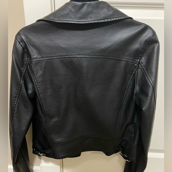 Black motor leather jacket - Picture 2 of 3